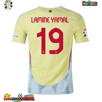 Camisa de Futebol Espanha Lamine Yamal #19 Equipamento Secundário Europeu 2024 Manga Curta